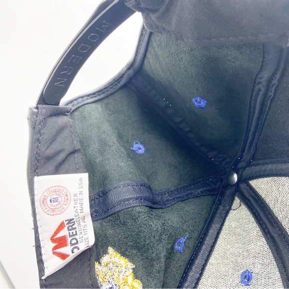 Vtg Kentucky Wildcats Genuine Leather Snapback Hat Cap Adjustable Made In USA - Picture 4 of 4